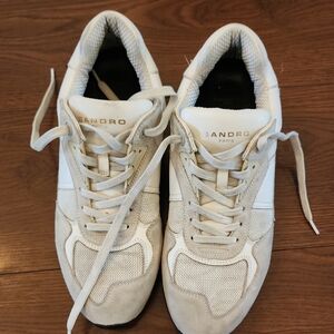 Sandro White Retro-Inspired Sneakers